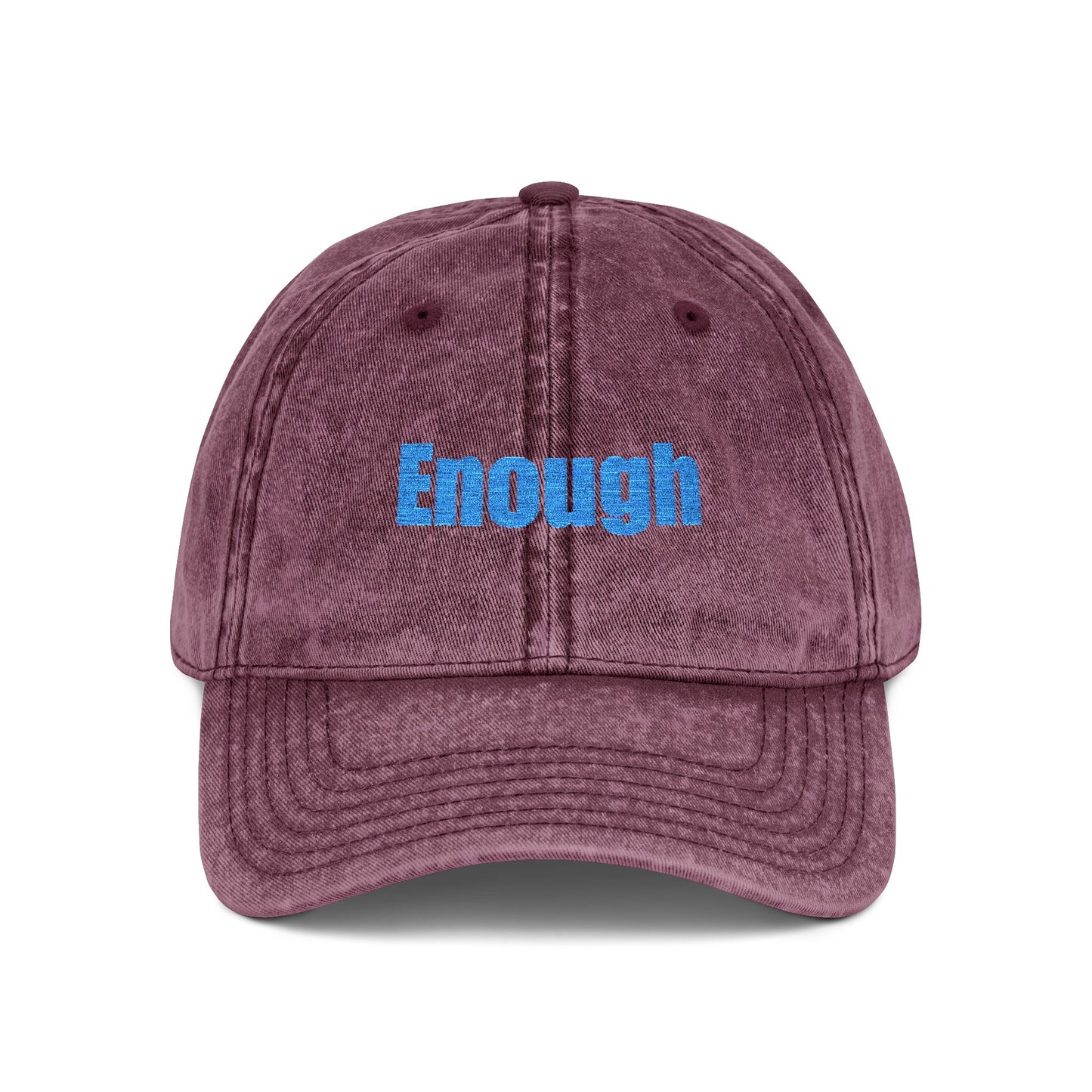Embroidered "Enough" Cap, Vintage, Motivational, Unisex Hat, Baseball Cap, Gift for Him/Her