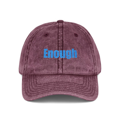 Embroidered "Enough" Cap, Vintage, Motivational, Unisex Hat, Baseball Cap, Gift for Him/Her
