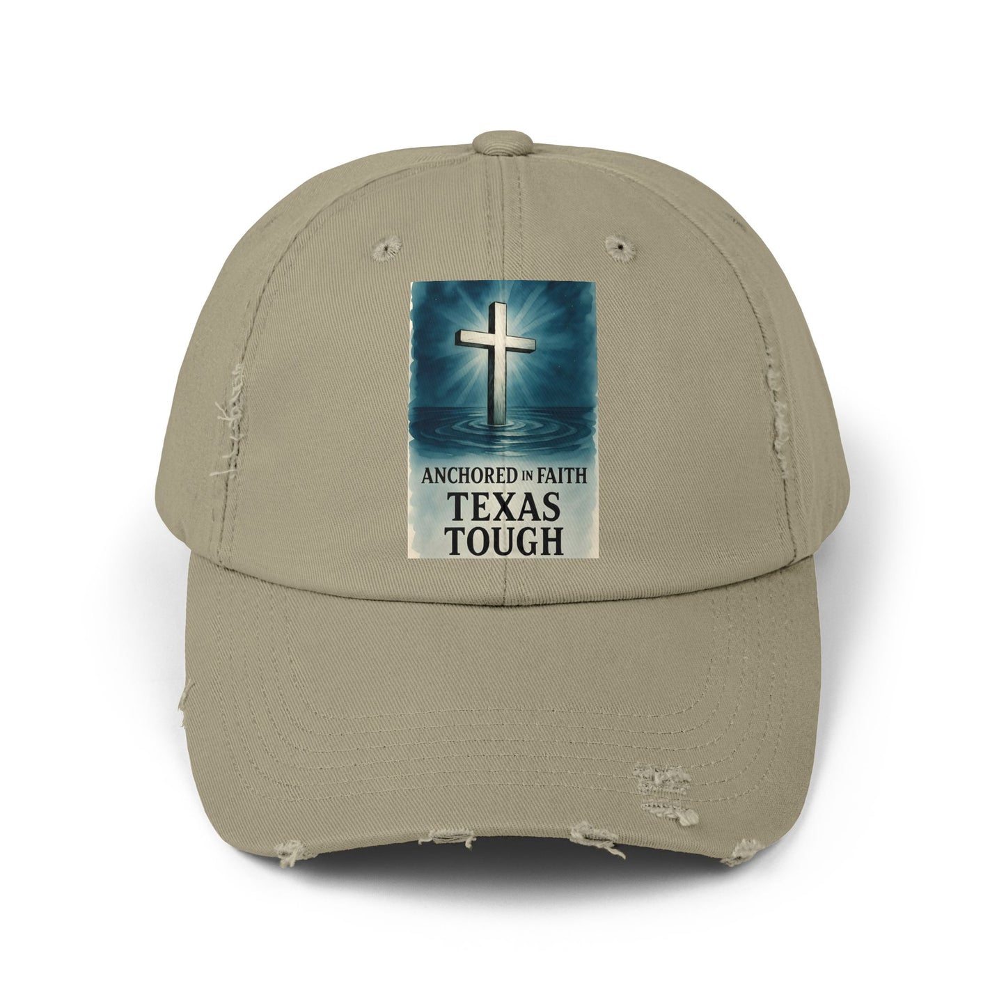 Cap, Anchored in Faith Texas Tough Distressed Hat, Unisex Baseball Cap, Texas Strength Tragedy Gift, Faithful Gift, Inspirational Headwear,