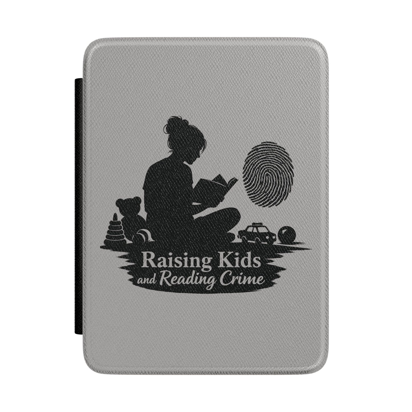 Raising Kids and Reading Crime Kindle Case | Reader Mom Silhouette