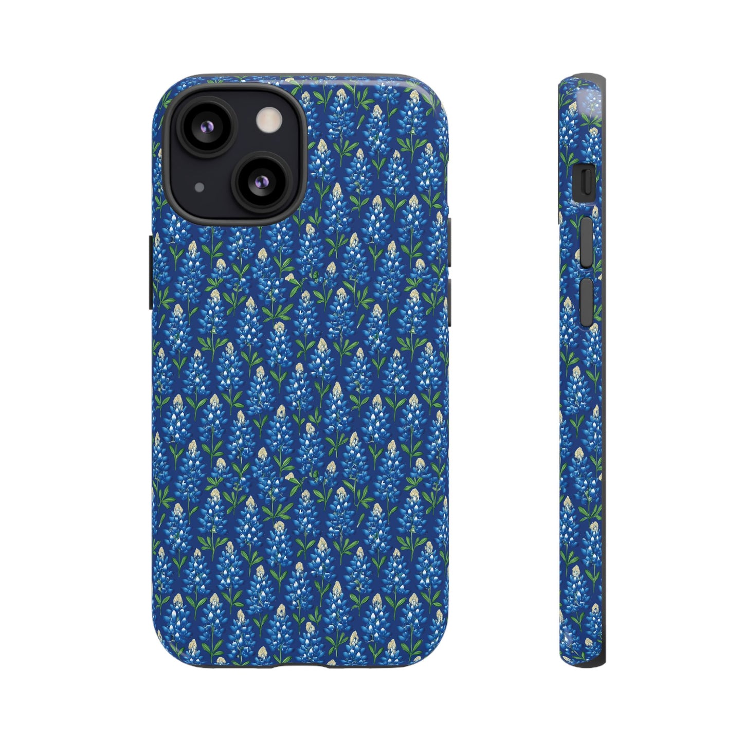 Phone Case, Texas Bluebonnet Tough Case, Navy Floral Phone Cover, Protective iPhone Case, Samsung Galaxy Case, Texas Wildflower Gift