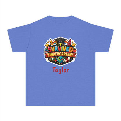 I Survived Kindergarten T-shirt | Kids Graduation Tee, Personalized Name Option
