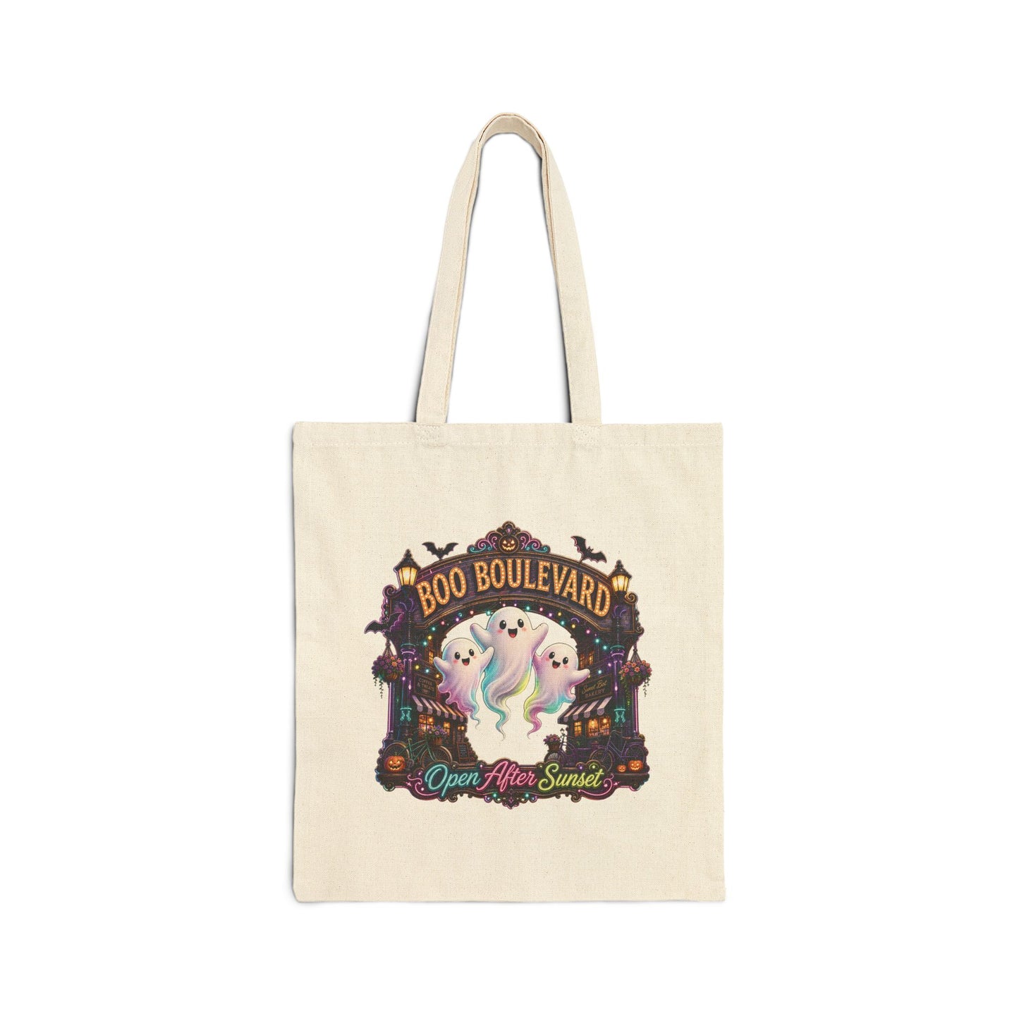 Boo Boulevard Ghosts Tote Bag | Halloween Trick-or-Treat Canvas Tote