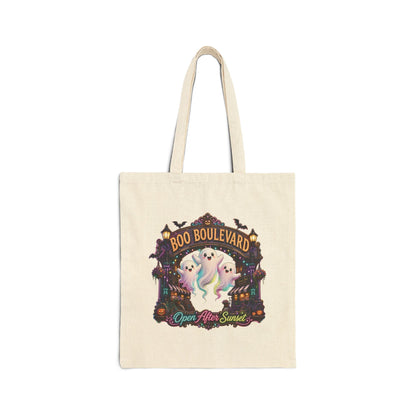Boo Boulevard Ghosts Tote Bag | Halloween Trick-or-Treat Canvas Tote