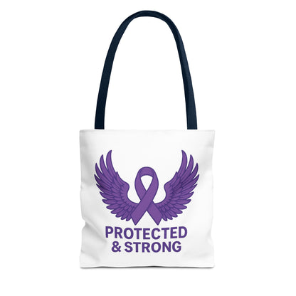 Protected and Strong Awareness Tote Bag, Eco-Friendly Shoulder Bag, Reusable Grocery Bag, Canvas Shopping Tote, Gift for Activists,