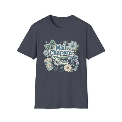 Main Character Minimal Chaos T-Shirt | Floral Bows Stars Design