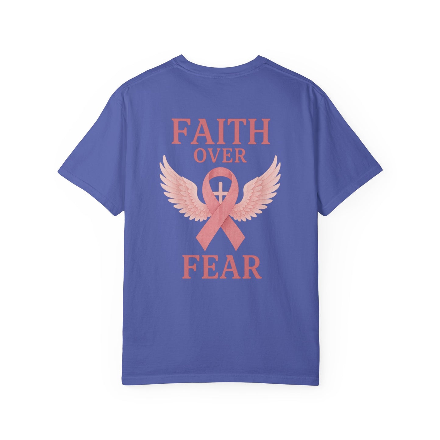 Faith Over Fear Angel Wings T-shirt, Breast Cancer Awareness Tee, Unisex Shirt, Religious Gift, Inspirational Clothing