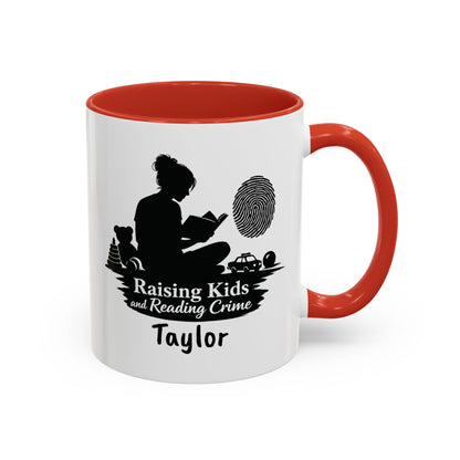 Raising Kids and Reading Crime Mug | Accent Coffee Mug