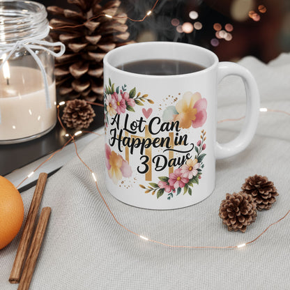 Faith Easter Floral Cross Mug | A Lot Can Happen in 3 Days
