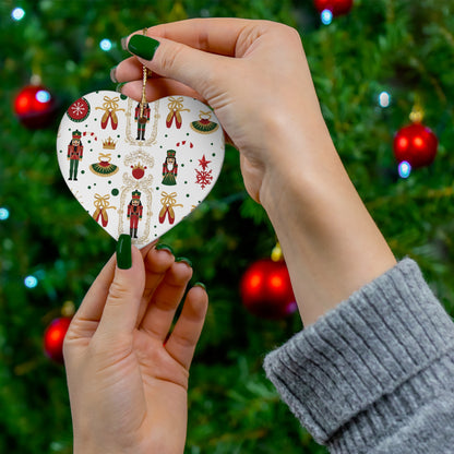 Nutcracker Pattern Ceramic Ornament | Star Shape Christmas Ornament