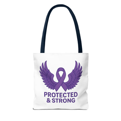 Protected and Strong Awareness Tote Bag, Eco-Friendly Shoulder Bag, Reusable Grocery Bag, Canvas Shopping Tote, Gift for Activists,