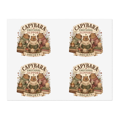 Capybara Emotional Support Society sticker sheet | Capybara stickers, kawaii animal decal