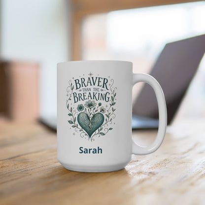 Braver Than The Breaking Survivor Mug | Ceramic Coffee Tea Cup