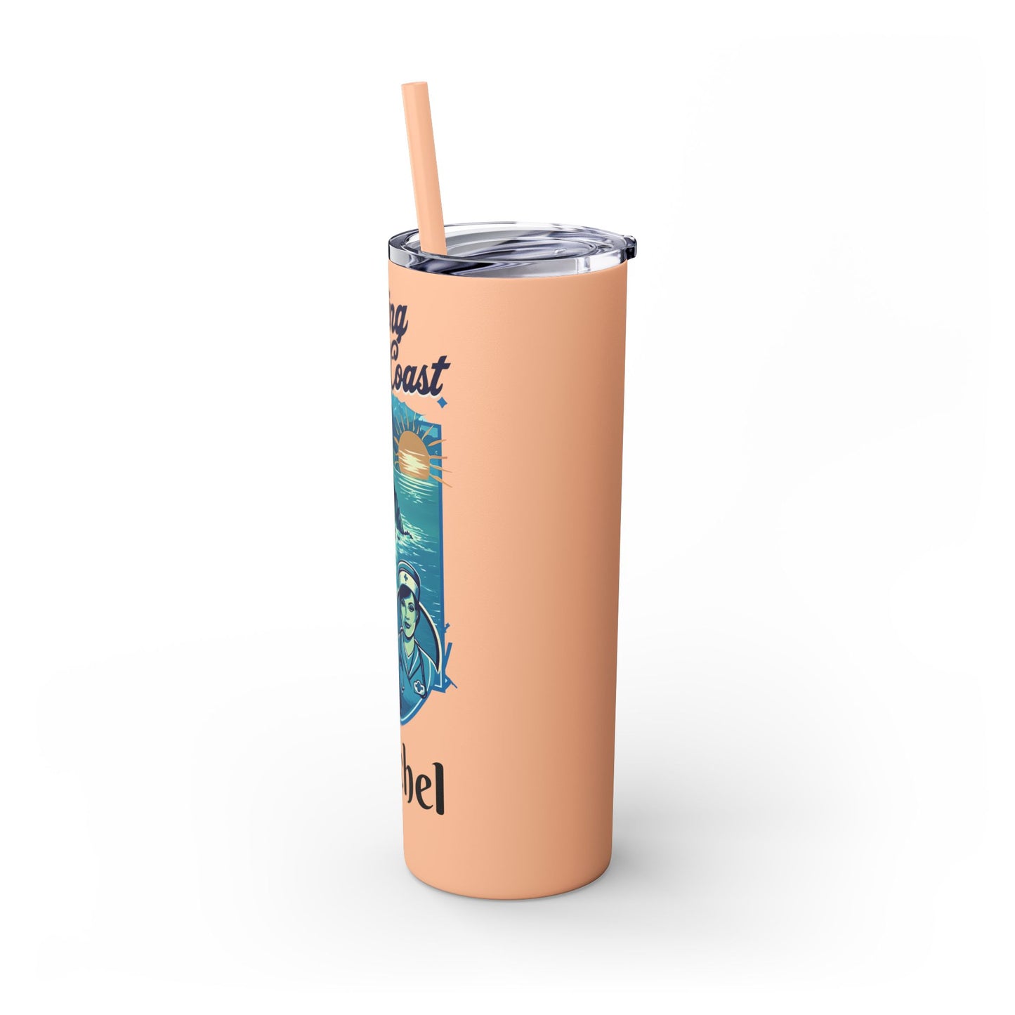 Personalized Coastal Travel Nurse Tumbler, 20oz Travel Mug, Insulated Water Bottle, Custom Gift for Her, Fun Oregon Theme Nautical Decor