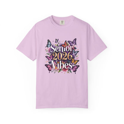 Senior 2026 Vibes T-Shirt | Butterfly Graduation Design