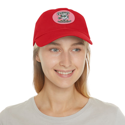 Sorry I Am Cranky golf cartoon Dad Hat | Leather Patch