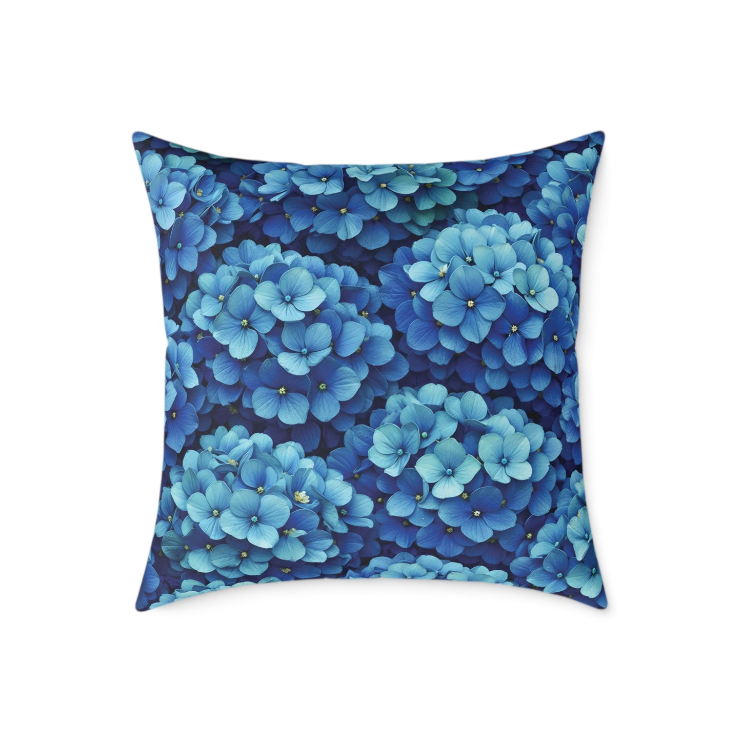 Blue Hydrangea Pattern Pillow | Floral Cushion Cover