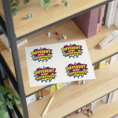 Different Is My Superpower Autism Sticker Sheets | Neurodiversity Pride Stickers