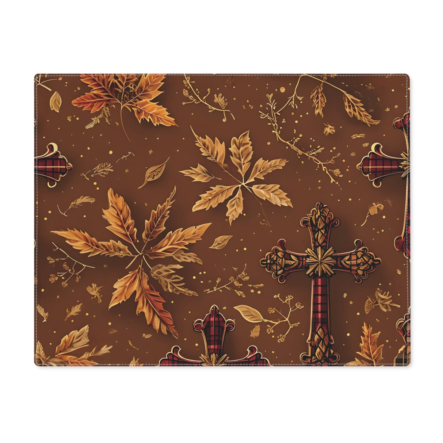 Autumn Cross Floral Placemat, Thanksgiving Table Decor, Rustic Home Decor, Fall Kitchen Table Setting, Harvest Feast Tableware