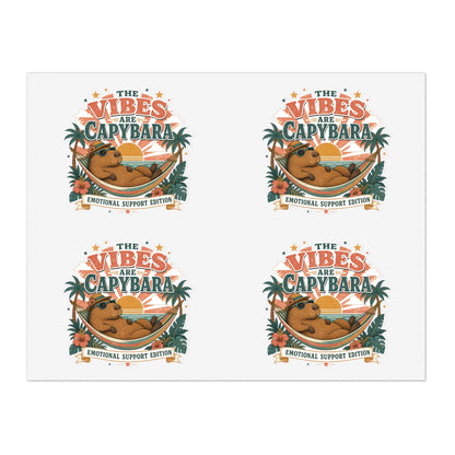 The Vibes Are Capybara sticker sheet | Cute capybara, tropical design