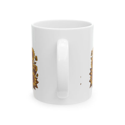 Sunflower Rustic Ceramic Mug - Charming Coffee Cup, Gift for Garden Lovers, Home Decor, Floral Tea Mug, Sunflower Lover's Gift