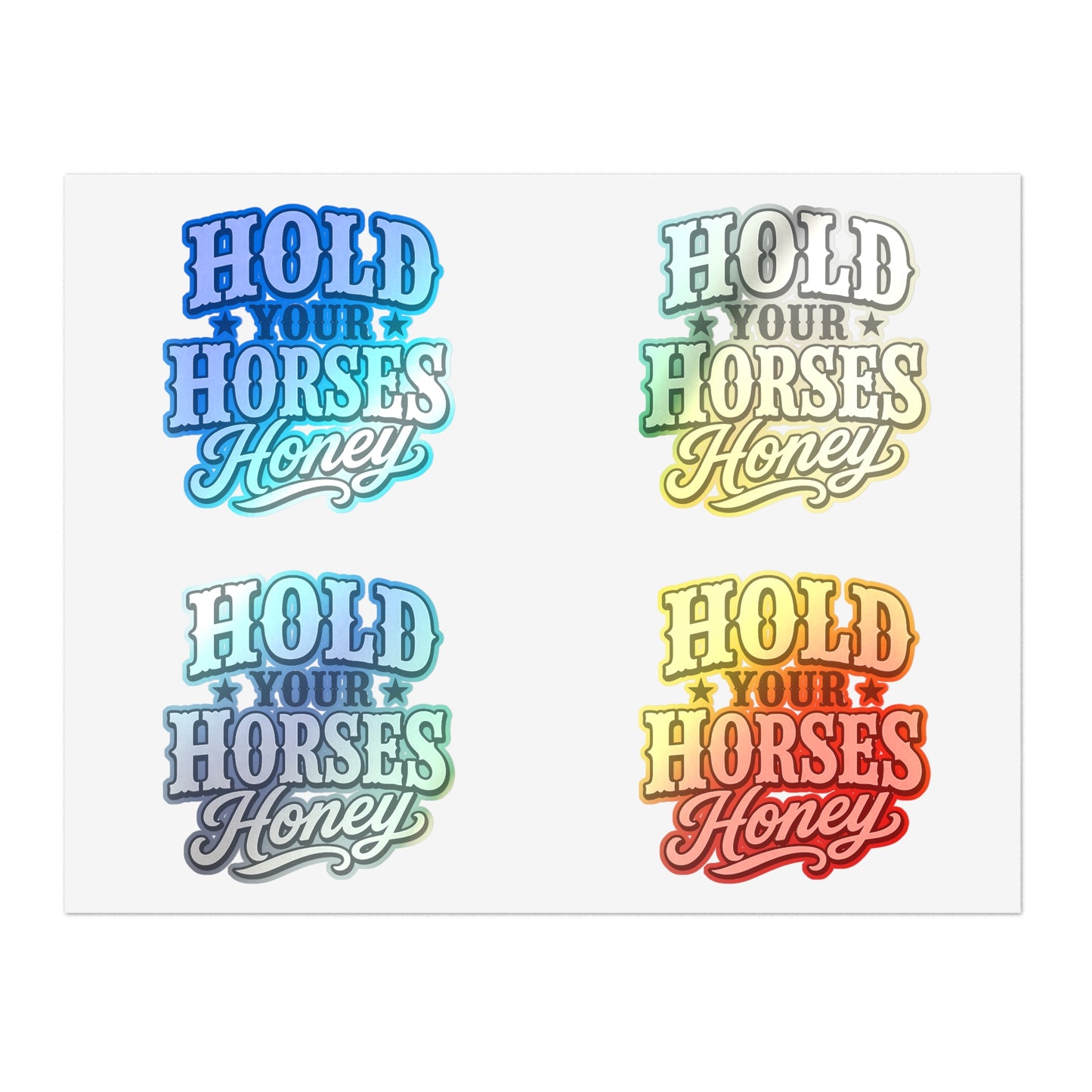 Hold Your Horses Honey Sticker Sheet | Western Retro Phrase Stickers