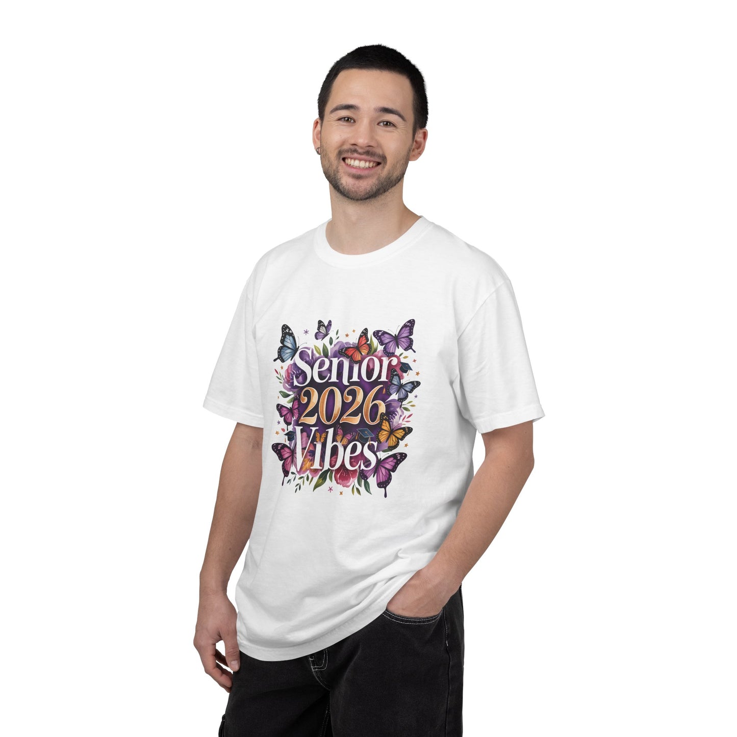 Senior 2026 Vibes T-Shirt | Butterfly Graduation Design
