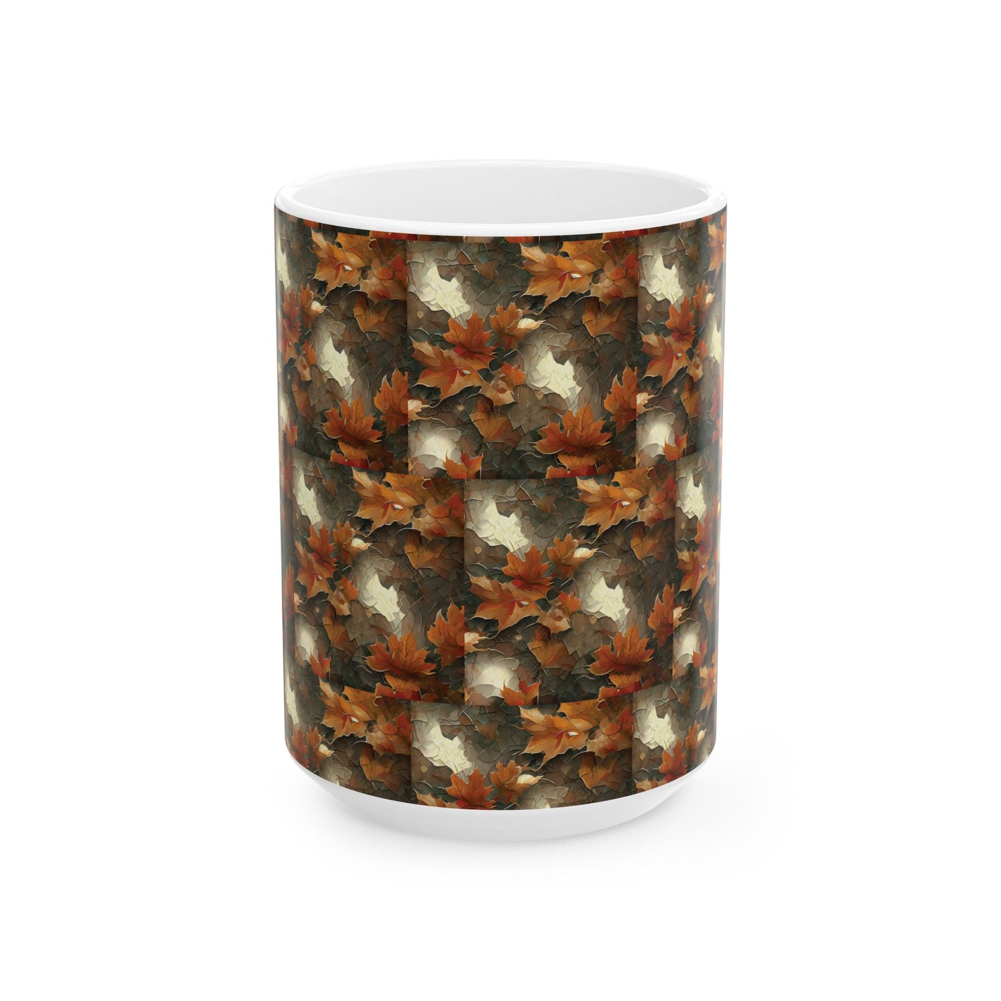 Autumn Leaves Ceramic Mug, Fall Drinkware, Coffee Tea Cup, Seasonal Home Decor, Gift for Nature Lovers