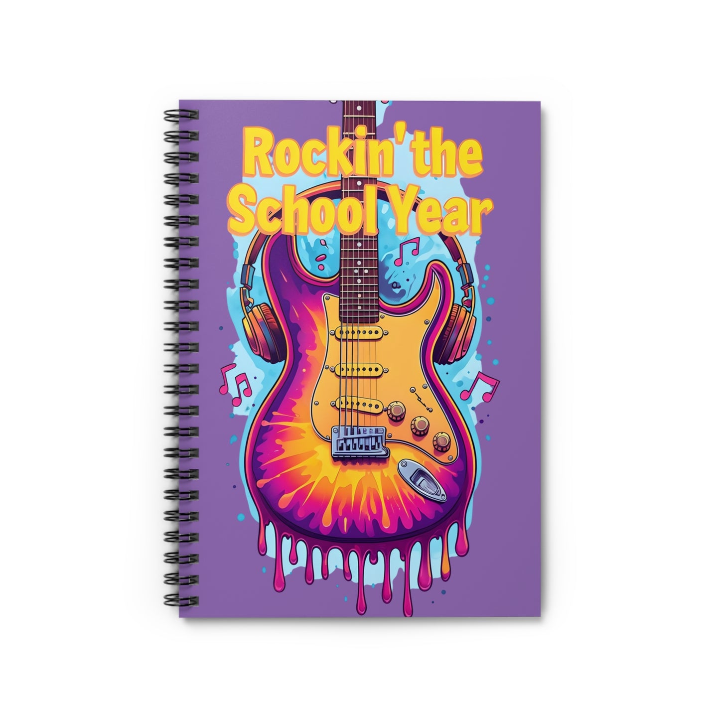 Rockin' School Year Notebook, Music Lover Diary, Gift for Students, Guitar Art Journal, Back to School Supplies, Fun Study Planner