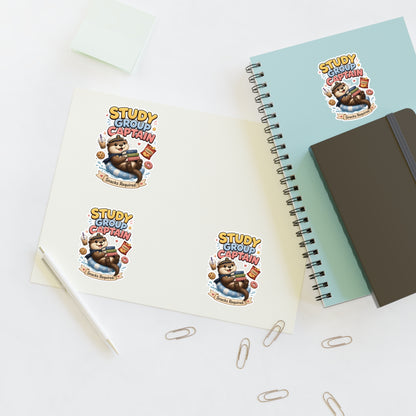 Study Group Captain Otter Sticker | Otter with Snacks Kiss-Cut Sticker