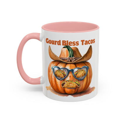 Gourd Bless Tacos Coffee Mug - Perfect for Fall, Halloween, Thanksgiving, Taco Lovers, Kitchen Decor