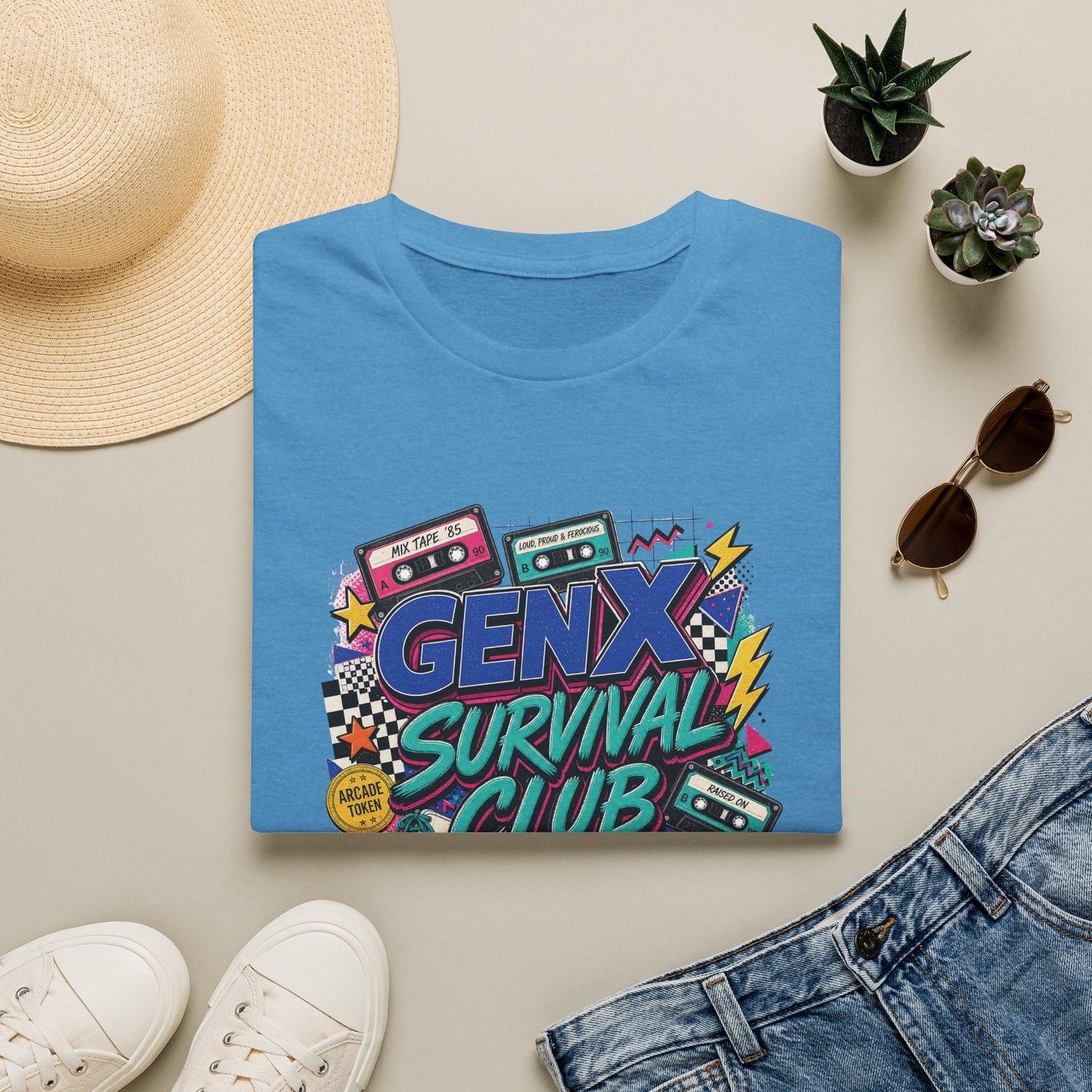 Gen X Survival Club T-Shirt | 80s Retro Cassette Graphic