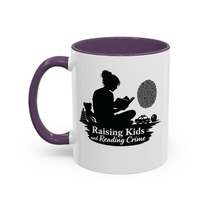 Raising Kids and Reading Crime Mug | Accent Coffee Mug