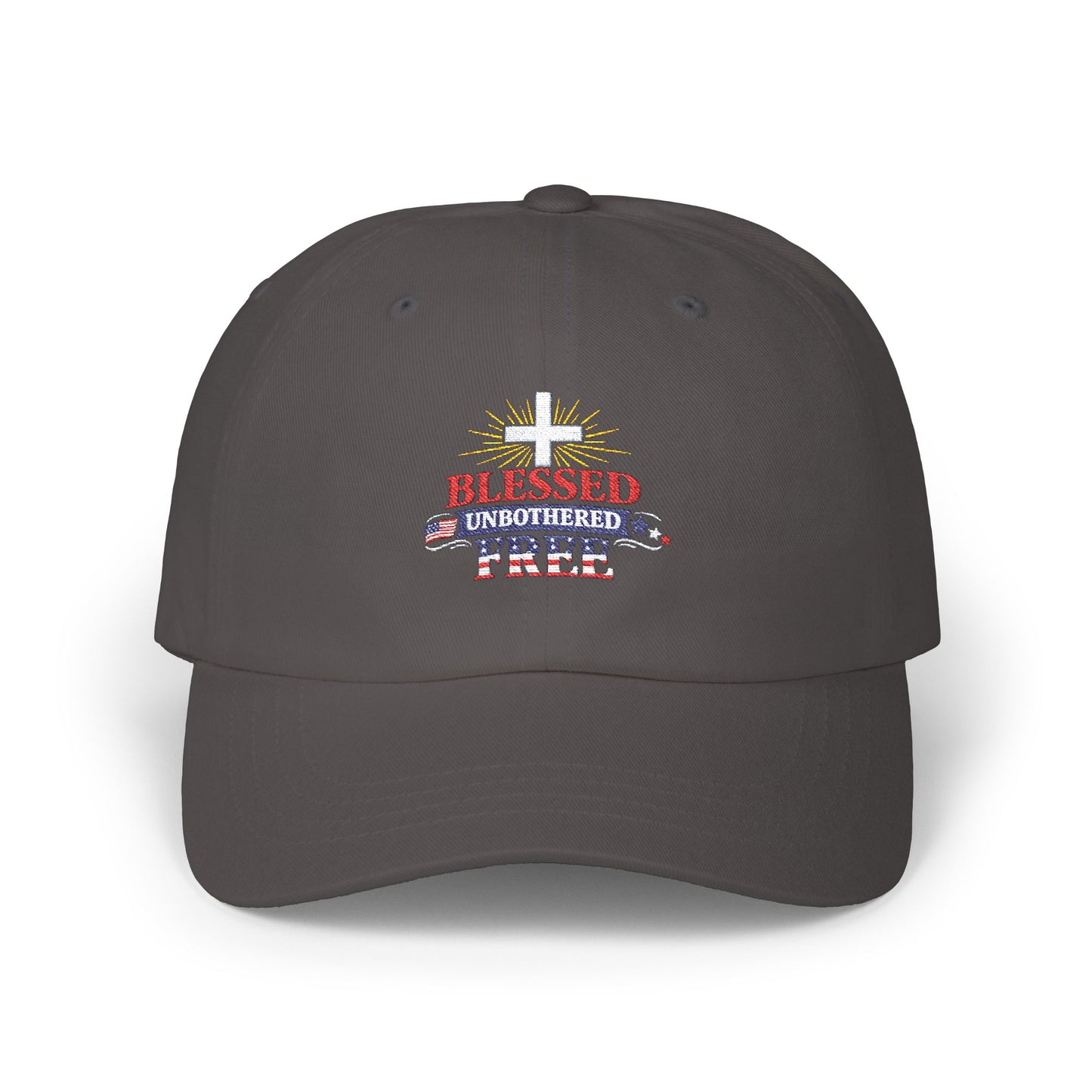 Blessed Unbothered Freedom Cap | Patriotic Faith Dad Cap