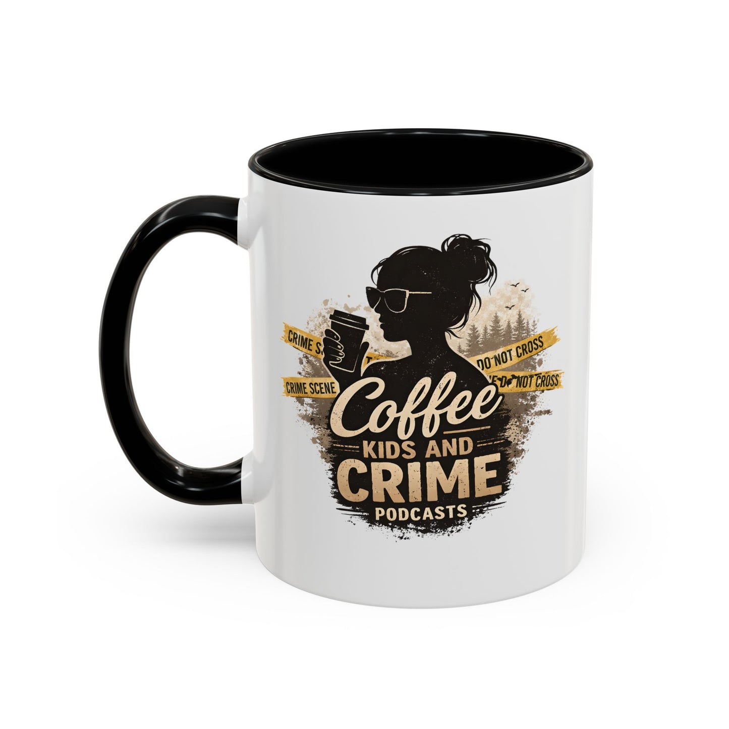 Coffee Kids and Crime Mom Podcast Mug | Accent Coffee Mug
