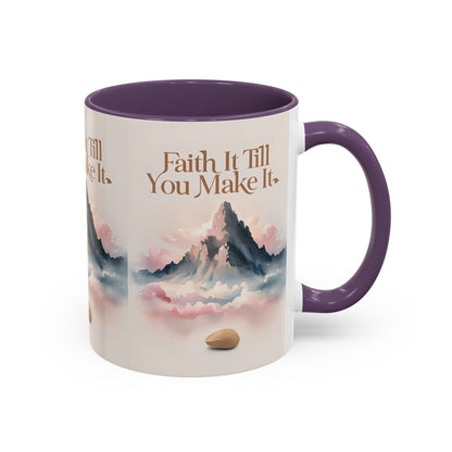 Faith It Till You Make It Coffee Mug, Motivational Drinkware, Inspirational Gift, Morning Coffee Cup, Self-Help Mug