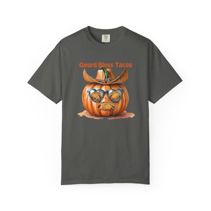 Funny Halloween T-Shirt, Gourd Bless Tacos Tee, Unisex Graphic Tee, Taco Lover Shirt, Fall Festival Apparel, Cute Pumpkin Shirt