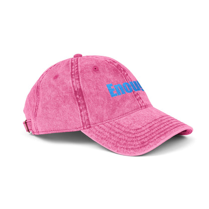 Embroidered "Enough" Cap, Vintage, Motivational, Unisex Hat, Baseball Cap, Gift for Him/Her