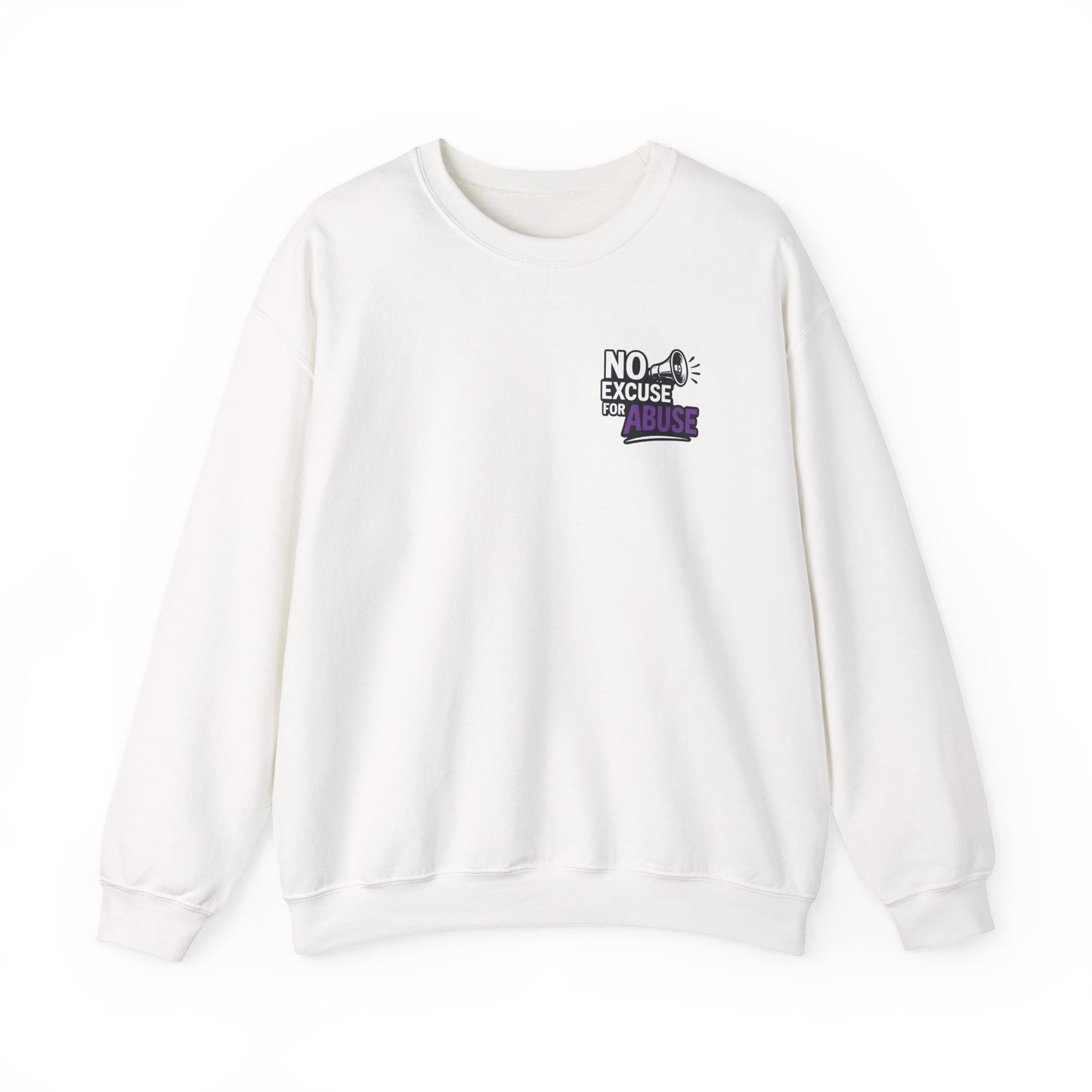 Awareness Sweatshirt - Unisex Heavy Blend™ Crewneck Sweatshirt, Domestic Violence Support Jumper, No Excuse For Abuse
