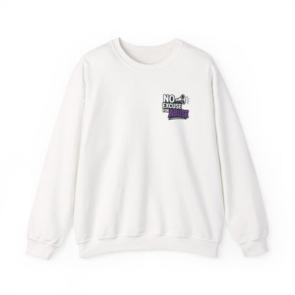 Awareness Sweatshirt - Unisex Heavy Blend™ Crewneck Sweatshirt, Domestic Violence Support Jumper, No Excuse For Abuse