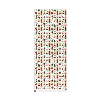 Nutcracker Pattern Wrapping Paper | Christmas Holiday Gift Wrap Roll