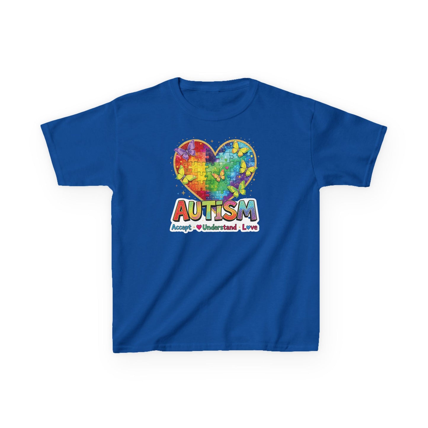 Autism Puzzle Heart Kids Tee | Accept Understand Love