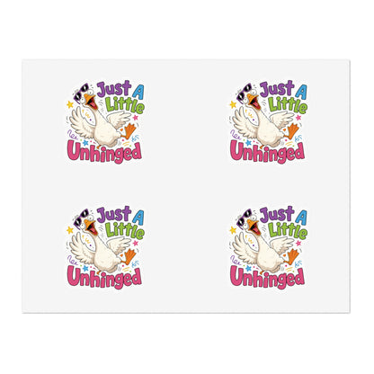 Just A Little Unhinged Sticker Sheet | Silly Goose Cartoon Stickers