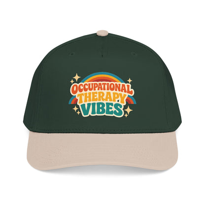 Occupational Therapy Vibes Cap | Retro Rainbow Mid Profile Baseball Cap