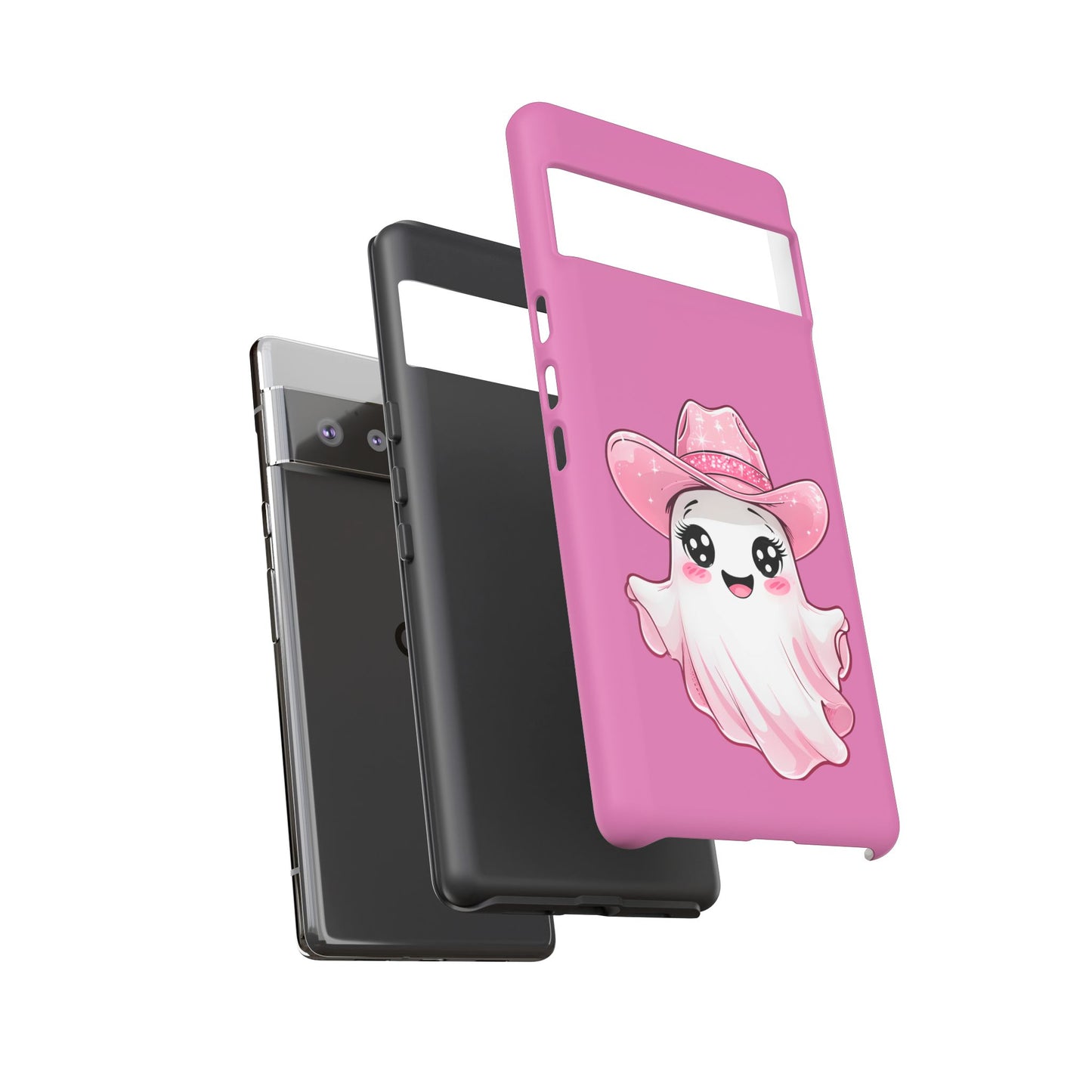 Cute Ghost Phone Case - Fun, Whimsical, Kawaii, Halloween, Gift Idea, Pink Ghost Design