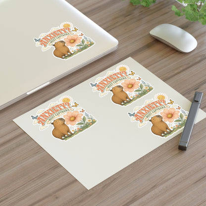 Anxiety? Meet Capybara Sticker Sheet | Cute Capybara Floral Decal