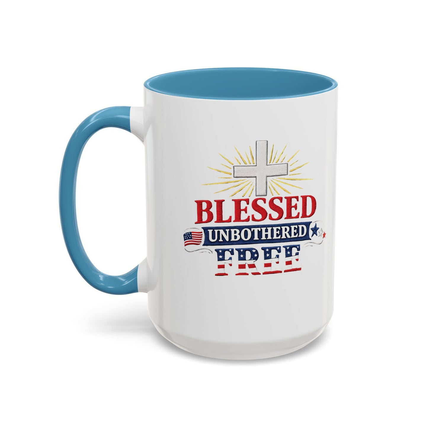 Blessed Unbothered Free, Coffee Mug | Accent Coffee Mug