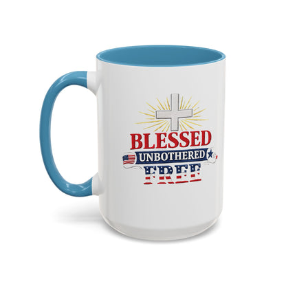 Blessed Unbothered Free, Coffee Mug | Accent Coffee Mug