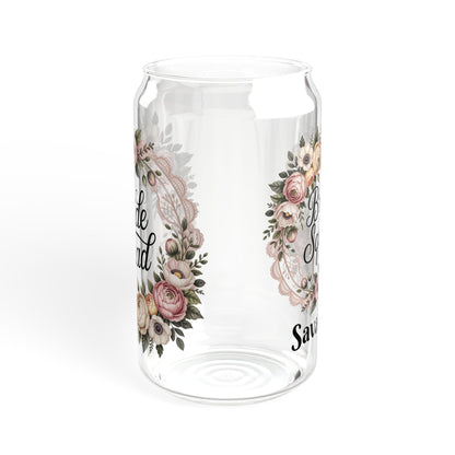 Bride Squad Floral Wreath Sipper Glass | 16oz