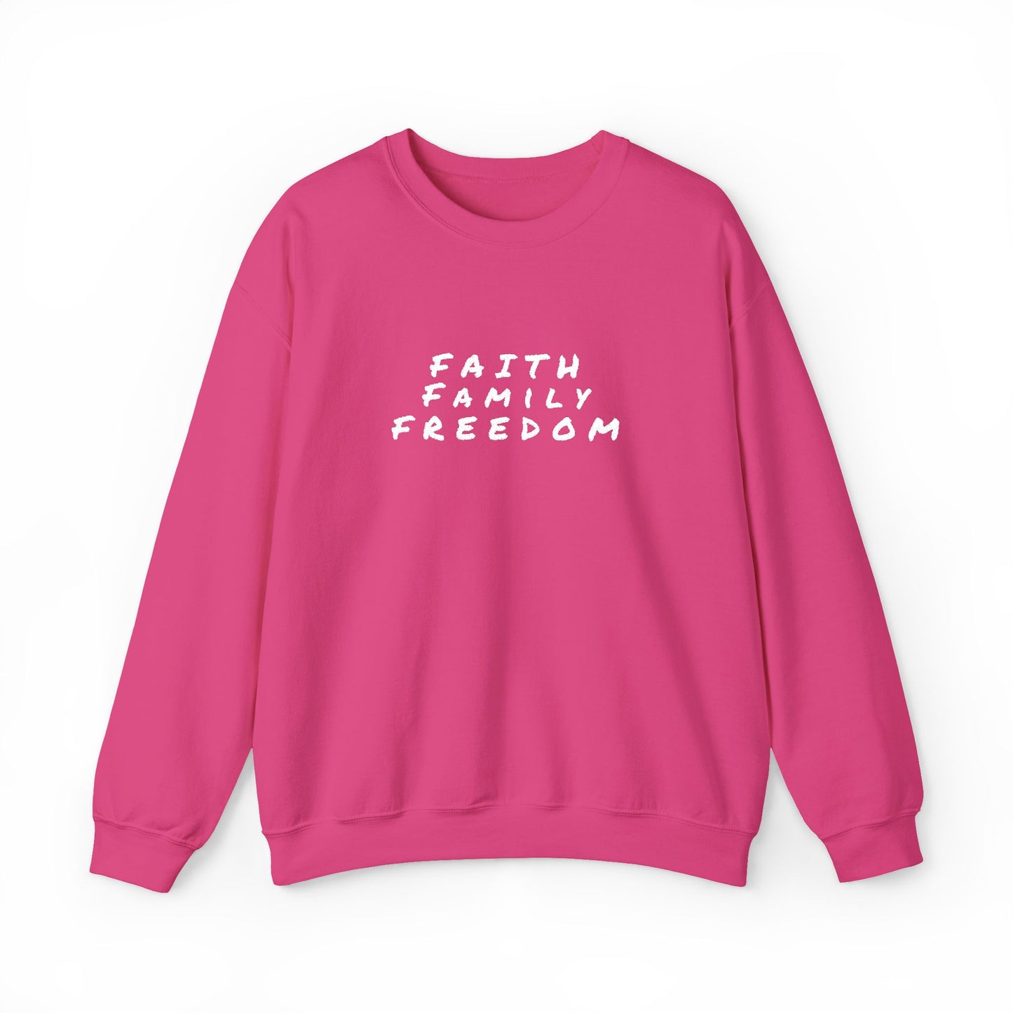 Faith Family Freedom Sweatshirt, Religious Pullover Jumper, Christian Crewneck, Inspirational Sweatshirt, Unisex Religious Shirt, Faith